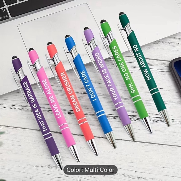 12 Piece Colorful Sarcastic Pens Set - Picture 3 of 4